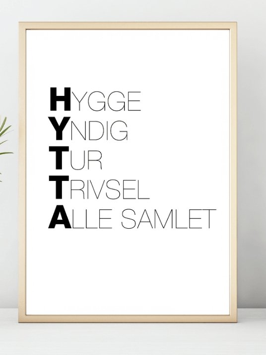 Ordplakat til hytta - Plakatbar.no