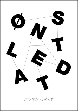 Østlandet - Typografi Plakat - Plakatbar.no