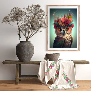 Owl Flower Poster - Plakatbar.no