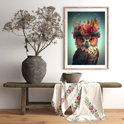 Owl Flower Poster - Plakatbar.no