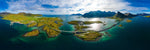 Øypanorama i Lofoten - panorama lerret - Plakatbar.no