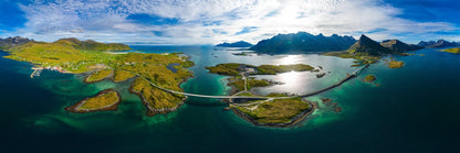 Øypanorama i Lofoten - panorama lerret - Plakatbar.no