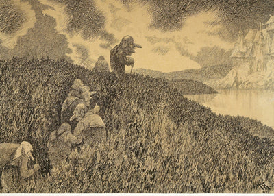 På veien til gildet i Trollslottet, Theodor Kittelsen - Poster - Plakatbar.no