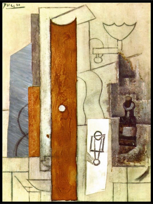 Pablo Picasso - Guitar, Gas-Jet and Bottle - Plakat eller lerret - Plakatbar.no