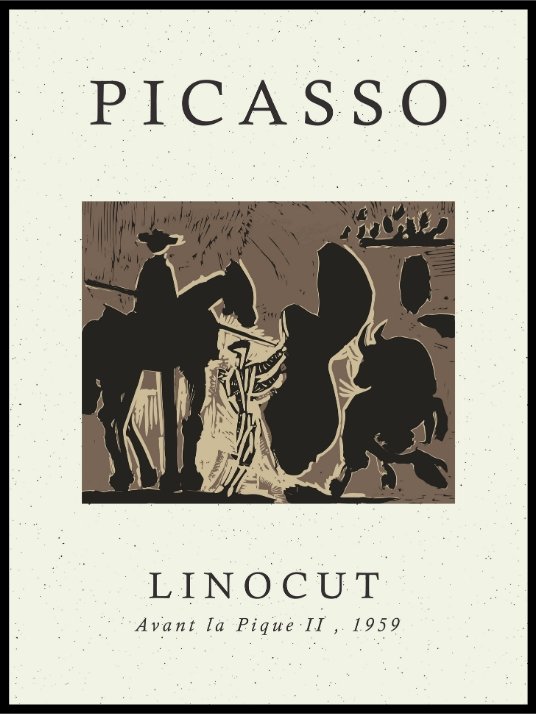 Pablo Picasso Surreal Linocut - Poster