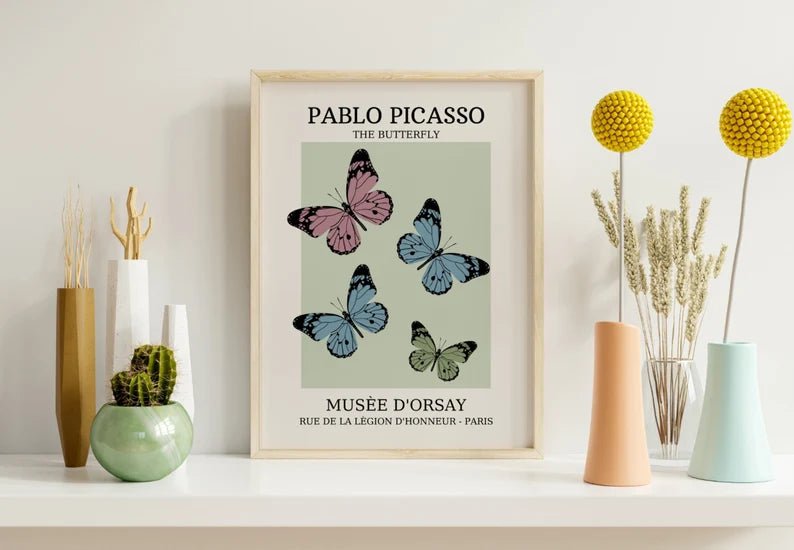 Pablo Picasso - The Butterfly - Plakat og lerret - Plakatbar.no
