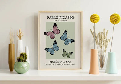 Pablo Picasso - The Butterfly - Plakat og lerret - Plakatbar.no