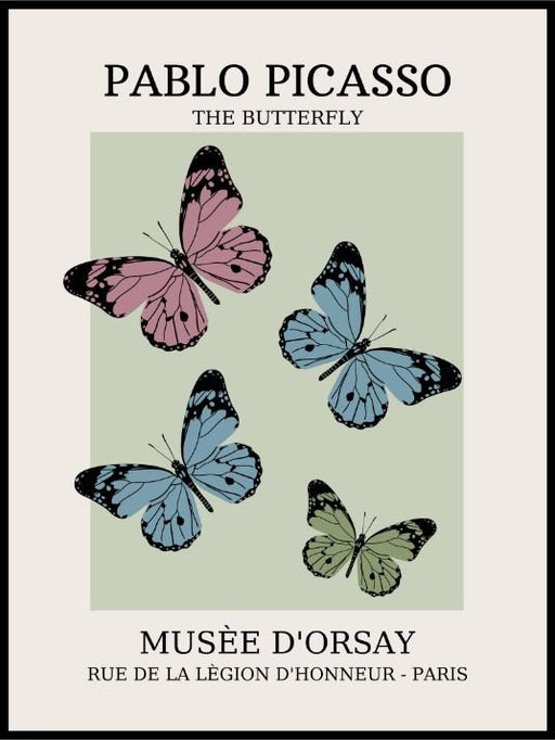 Pablo Picasso - The Butterfly - Plakat og lerret - Plakatbar.no