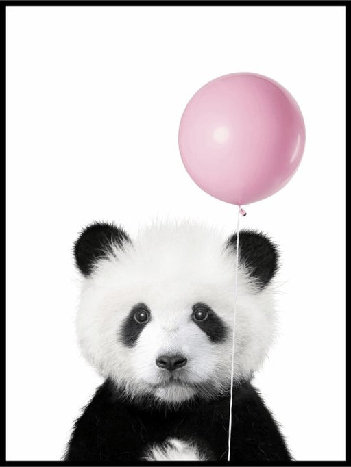 Panda med ballong - søt plakat - Plakatbar.no