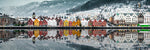 Panorama bilde av Bryggesiden i Bergen - panorama lerret - Plakatbar.no