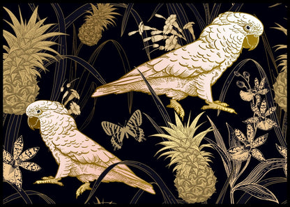 Papegøye i gull - poster - Plakatbar.no