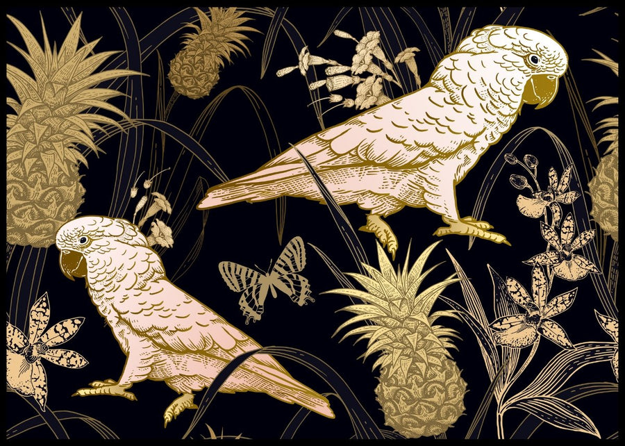 Parrot in gold - posters