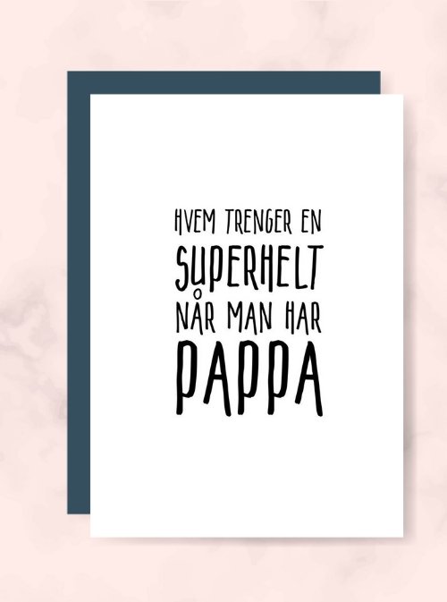 Pappa Superhelt kort - Plakatbar.no