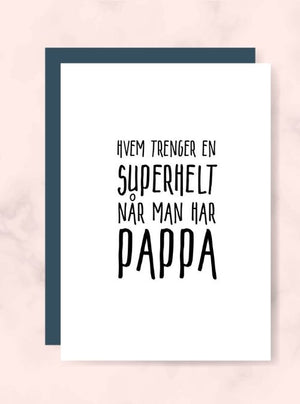Pappa Superhelt kort - Plakatbar.no