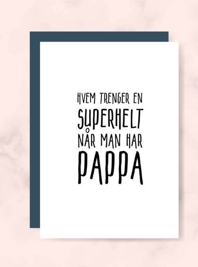 Pappa Superhelt kort - Plakatbar.no