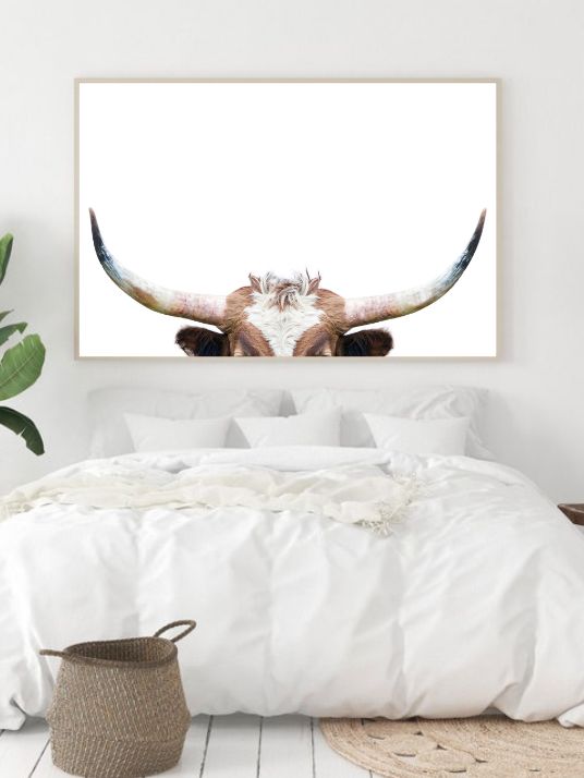 Peeking Longhorn Cow