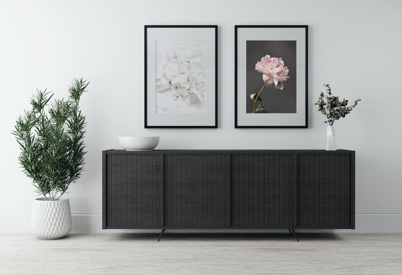 Peon - Mørk bakgrunn - Botanisk plakat - Plakatbar.no