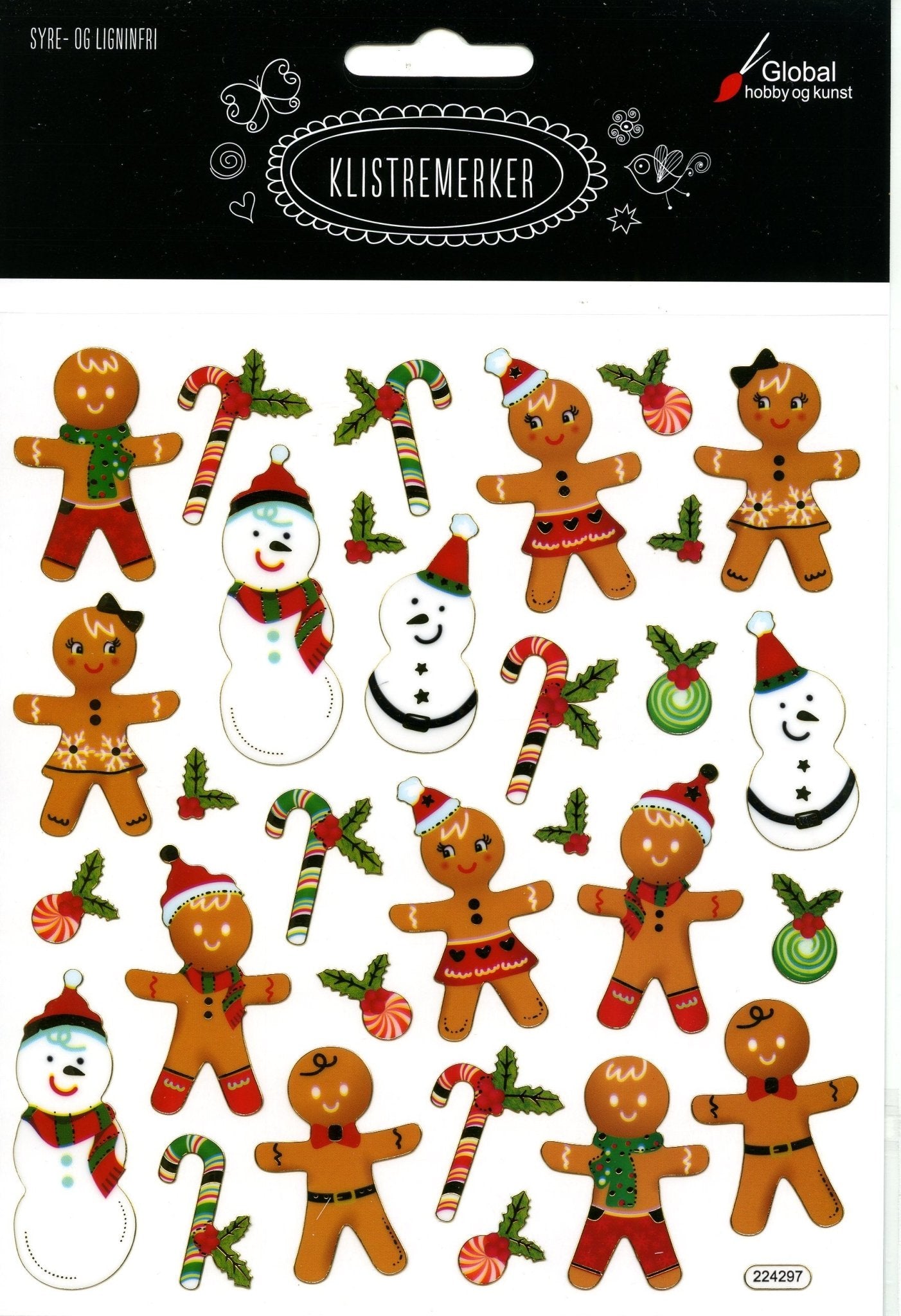 Pepperkake figurer stickers - Klistremerker - Plakatbar.no