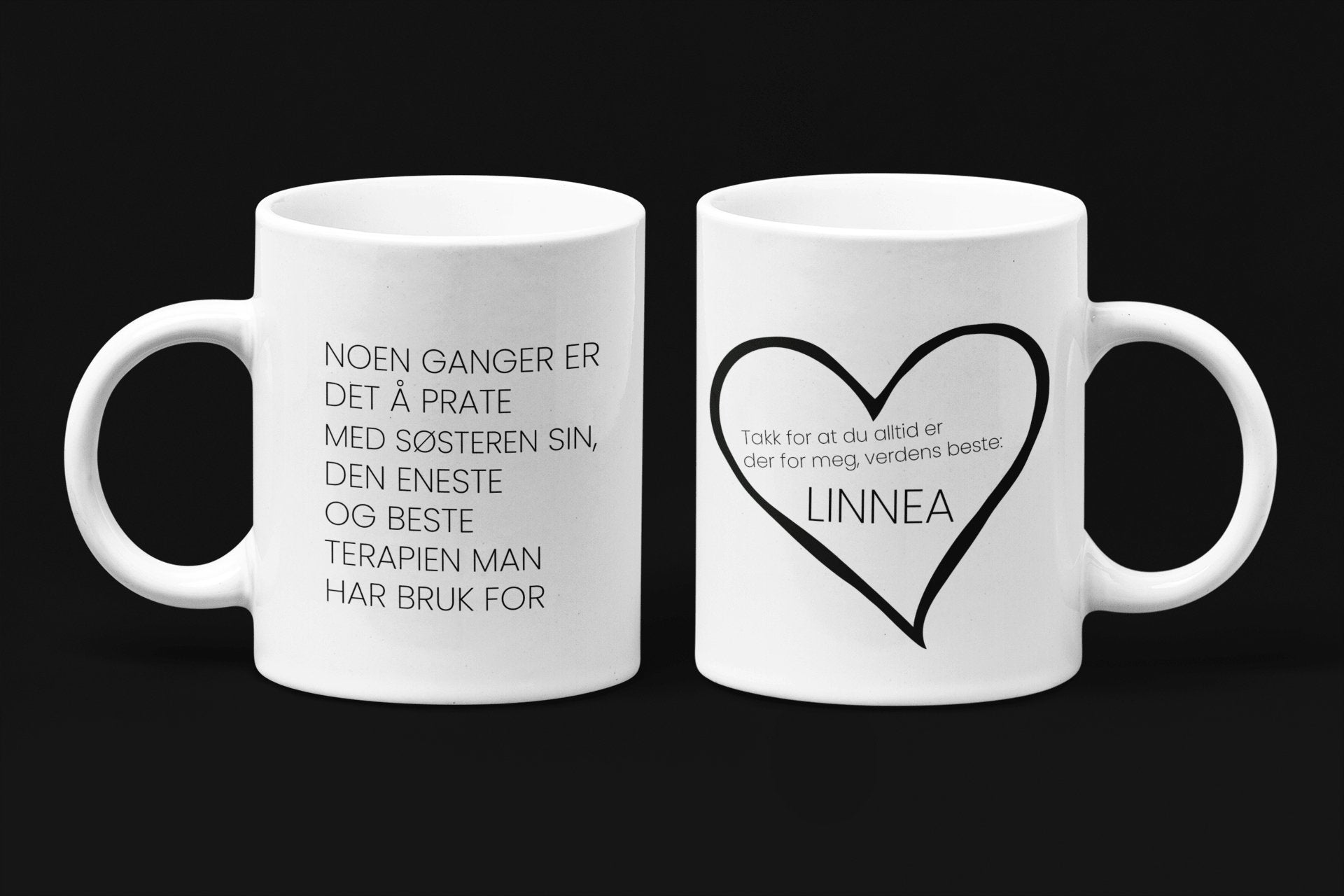 Personlig krus til søster eller venninne - Plakatbar.no