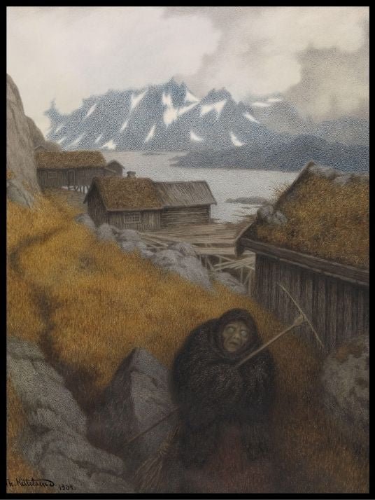 Plague threatens the country, Theodor Kittelsen - Poster
