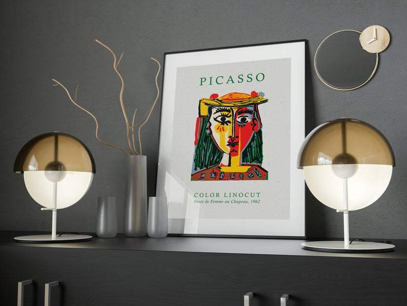 Picasso Cubic Surreal Linocut Poster - Plakatbar.no