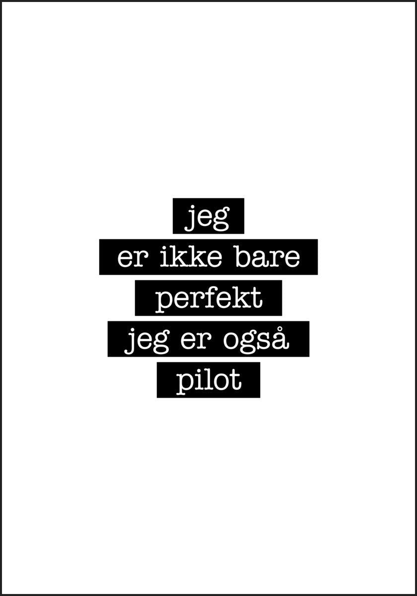 Pilot - Jeg er ikke bare perfekt Plakat - Plakatbar.no