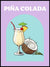 Piña colada - Retro Cocktail Plakat - Plakatbar.no