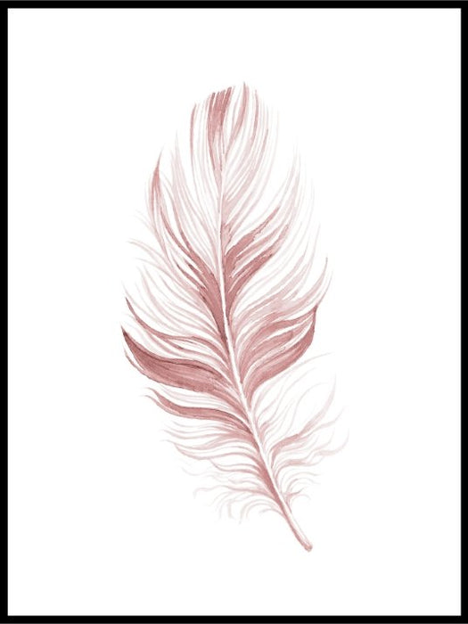 Pink feather poster - Plakatbar.no