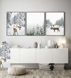 Plakat av reinsdyr - vintermotiv - Plakatbar.no