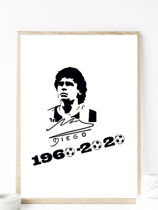 Plakat til minne om Diego Maradona - Plakatbar.no