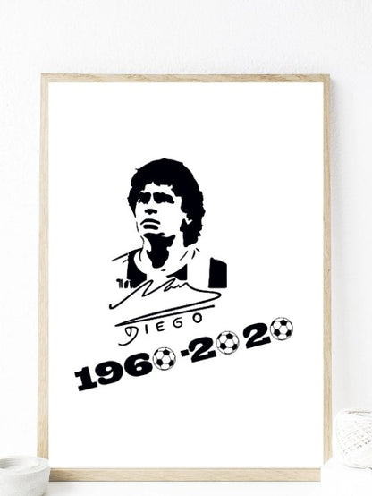 Plakat til minne om Diego Maradona - Plakatbar.no