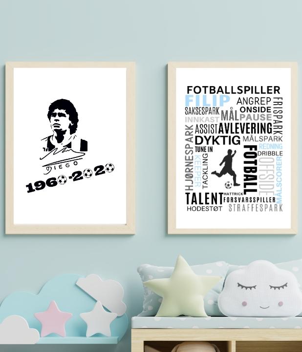 Plakat til minne om Diego Maradona - Plakatbar.no
