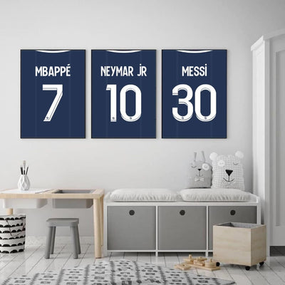 Plakatsett med Messi, Neymar og Mbappe - 3 stk plakater - Plakatbar.no