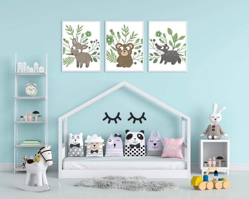 Plakatsett til barnerommet - 3 søte plakater - Plakatbar.no