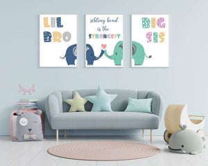 Plakatsett til søsken - 3 søte plakater - Plakatbar.no