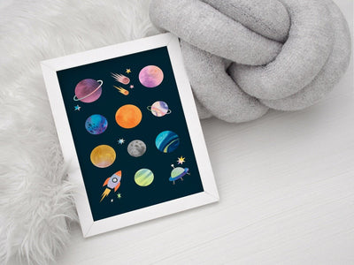 Planeter og rakett - Plakatbar.no