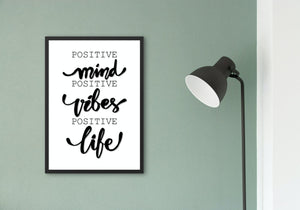 Positive minds - positive vibes - positive life poster - Plakatbar.no