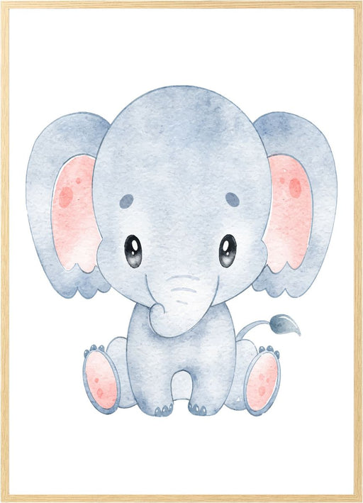 Poster med søt elefant til barnerommet - 01 - Plakatbar.no