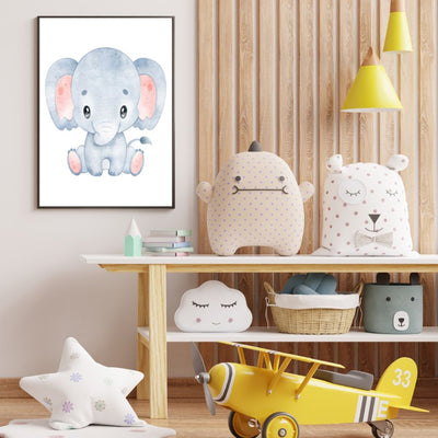 Poster med søt elefant til barnerommet - 01 - Plakatbar.no