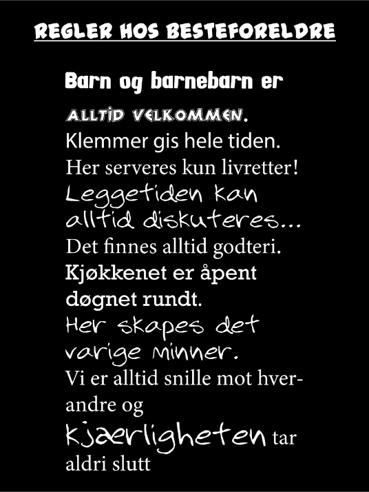 Poster til besteforeldre - Plakatbar.no