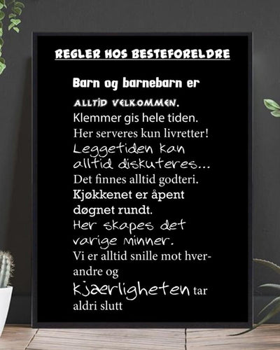 Poster til besteforeldre - Plakatbar.no