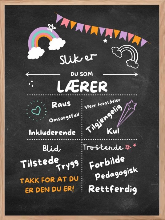 Poster til lærer - Plakatbar.no