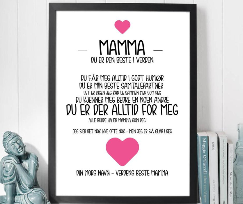 Poster Til Mamma - Plakatbar.no