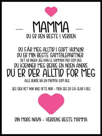 Poster Til Mamma - Plakatbar.no