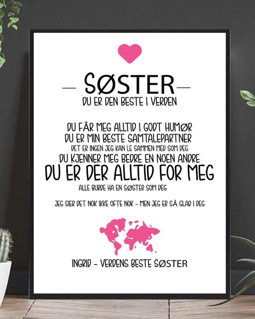 Poster Til Søster - Plakatbar.no