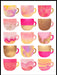 Pretty pink coffee cups - Plakat - Plakatbar.no