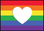 Prideflagget med hjerte - Plakat - Plakatbar.no