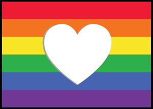 Prideflagget med hjerte - Plakat - Plakatbar.no