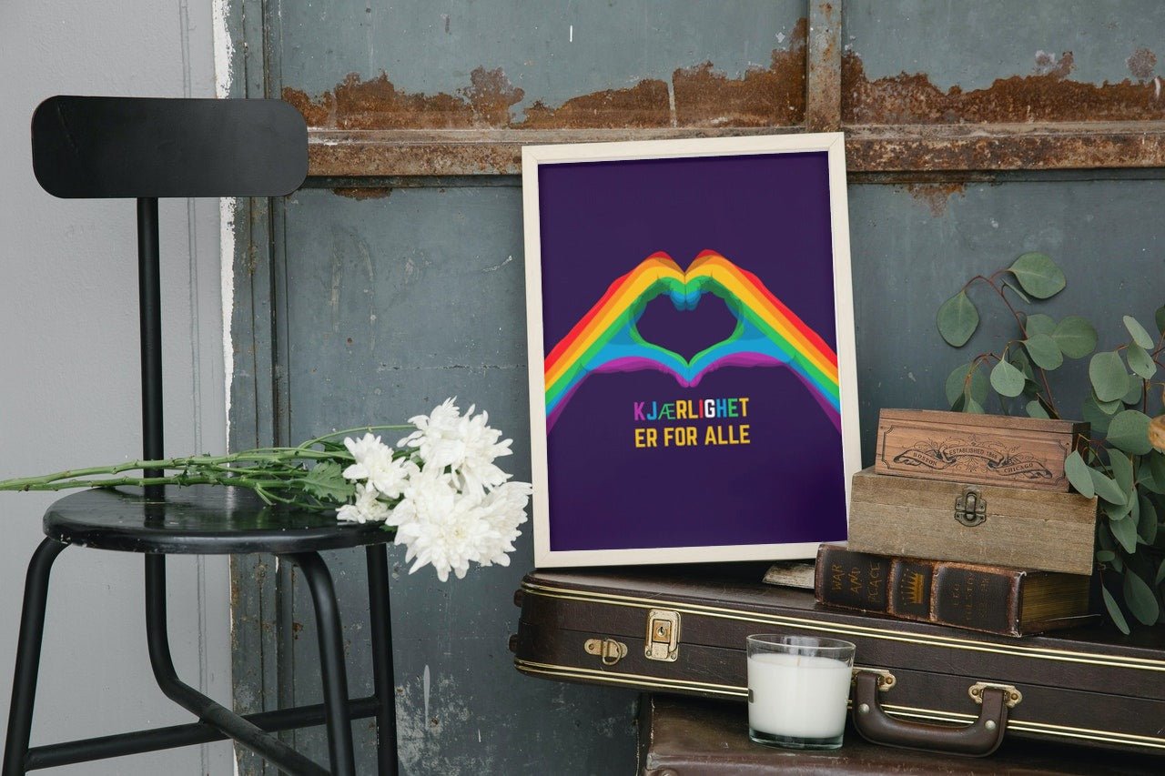 Prideplakat - Kjærlighet er for alle - Plakatbar.no