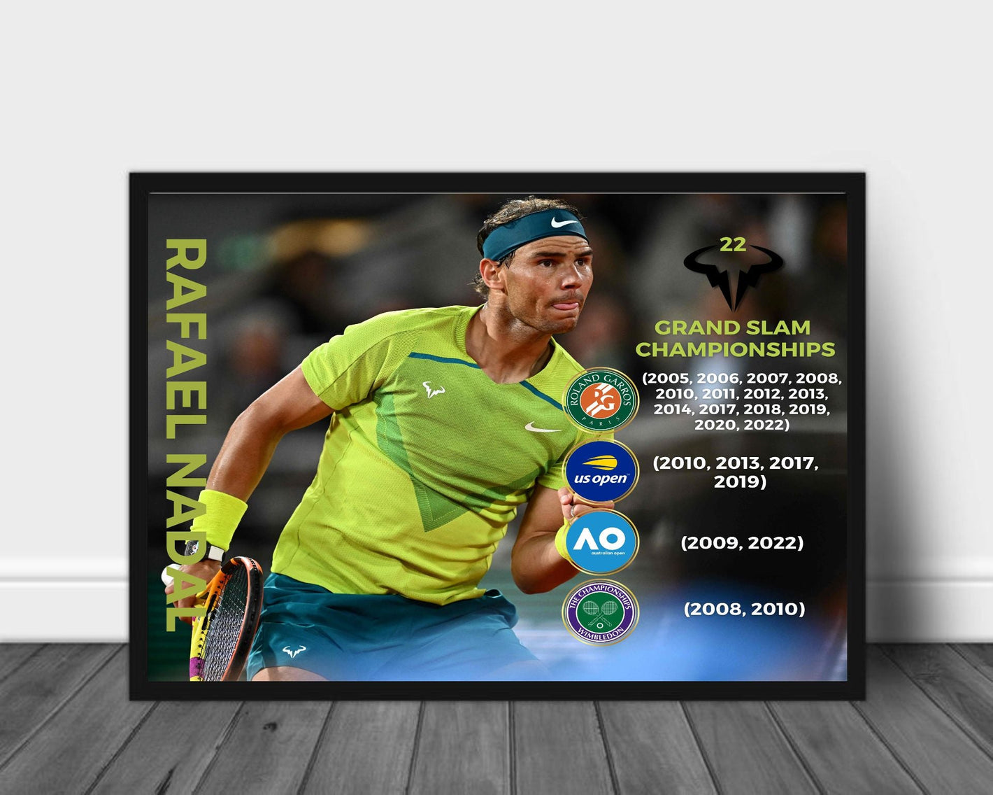 Rafael Nadal - Plakat med fakta - Plakatbar.no